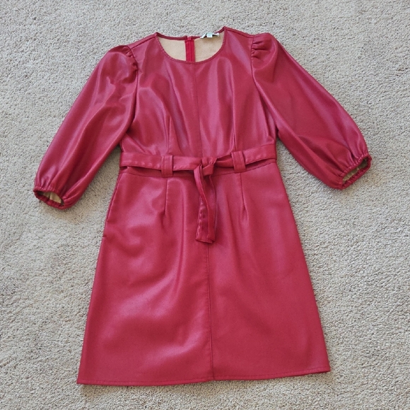 Jade Dresses & Skirts - Jade Elegant Red Faux Leather Dress